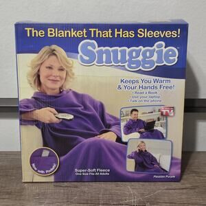 Snuggie Fleece Blanket With Sleeves One Size Fits All Adults Purple Hard To Find